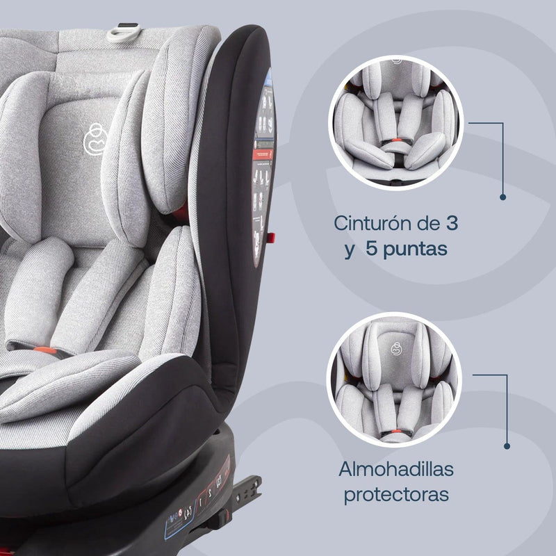 Silla de Auto Saturn Gris claro, Bebesit - KIDSCLUB Tienda ONLINE