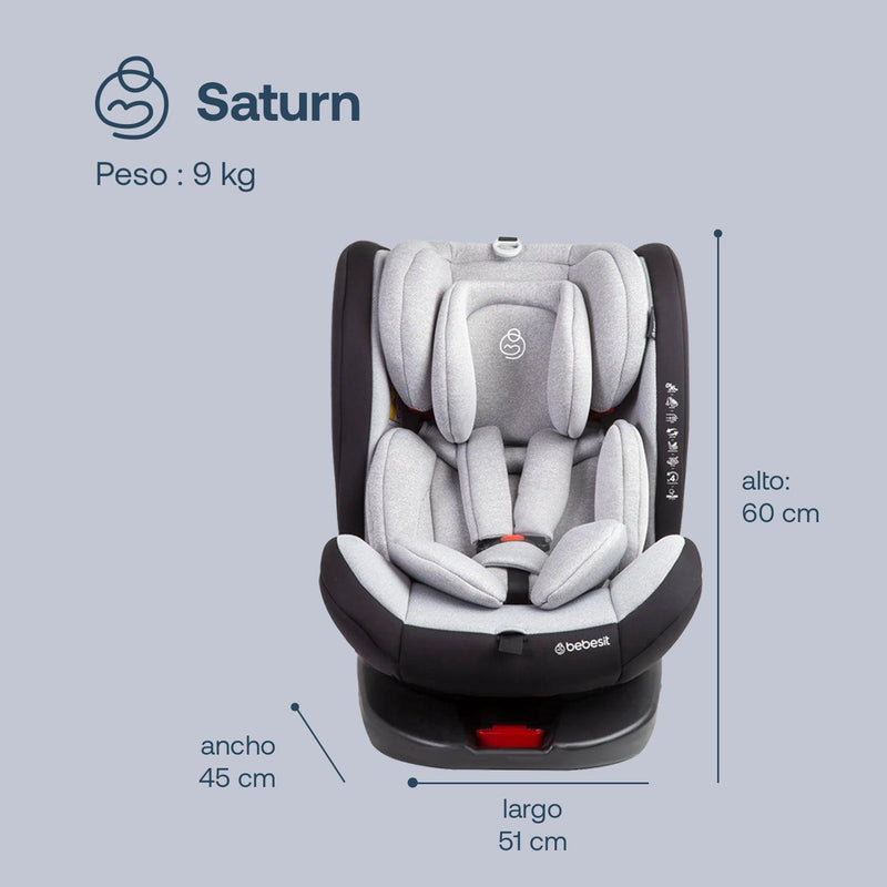 Silla de Auto Saturn Gris claro, Bebesit - KIDSCLUB Tienda ONLINE