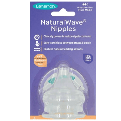 TETINA LANSINOH NATURAL WAVE 2 UNDS FLUJO MEDIO - KIDSCLUB Tienda ONLINE