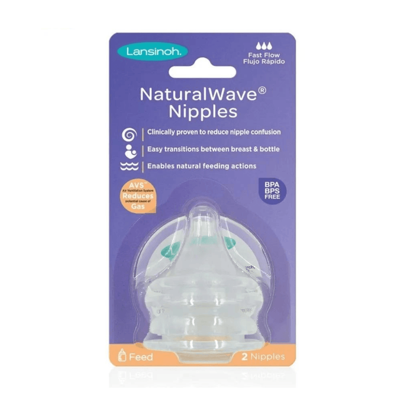 TETINA LANSINOH NATURAL WAVE 2 UNDS FLUJO RAPIDO - KIDSCLUB Tienda ONLINE