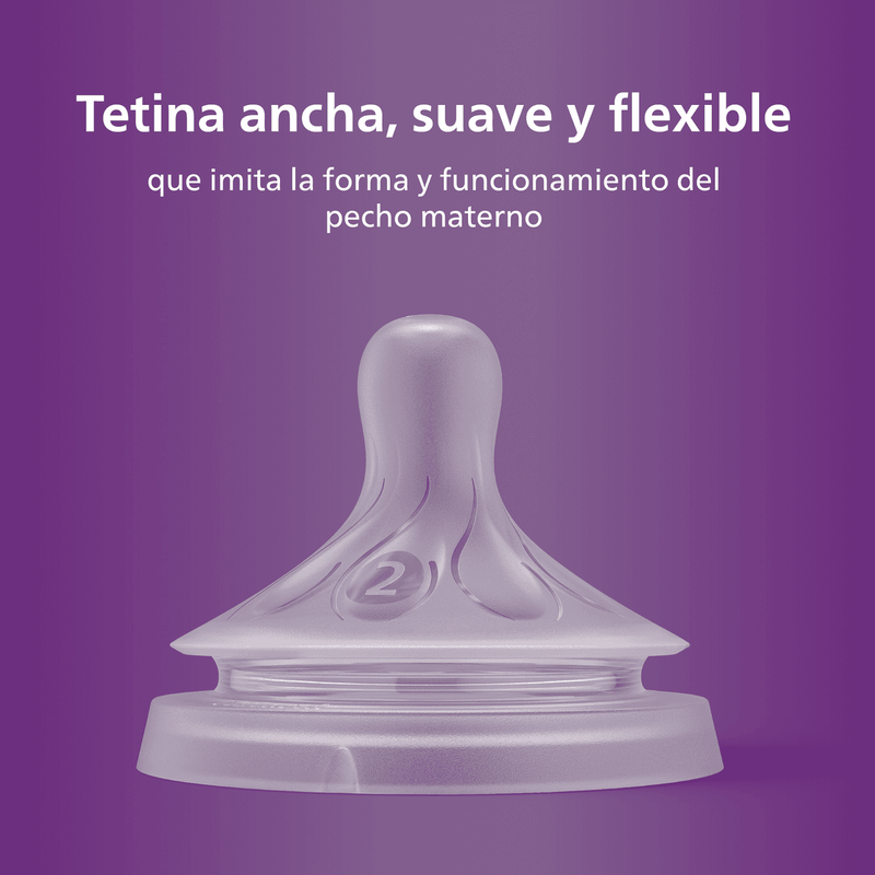 Tetina Natural Response Flujo lento 0 meses + 2 unidades SCY962/02, Avent - KIDSCLUB Tienda ONLINE