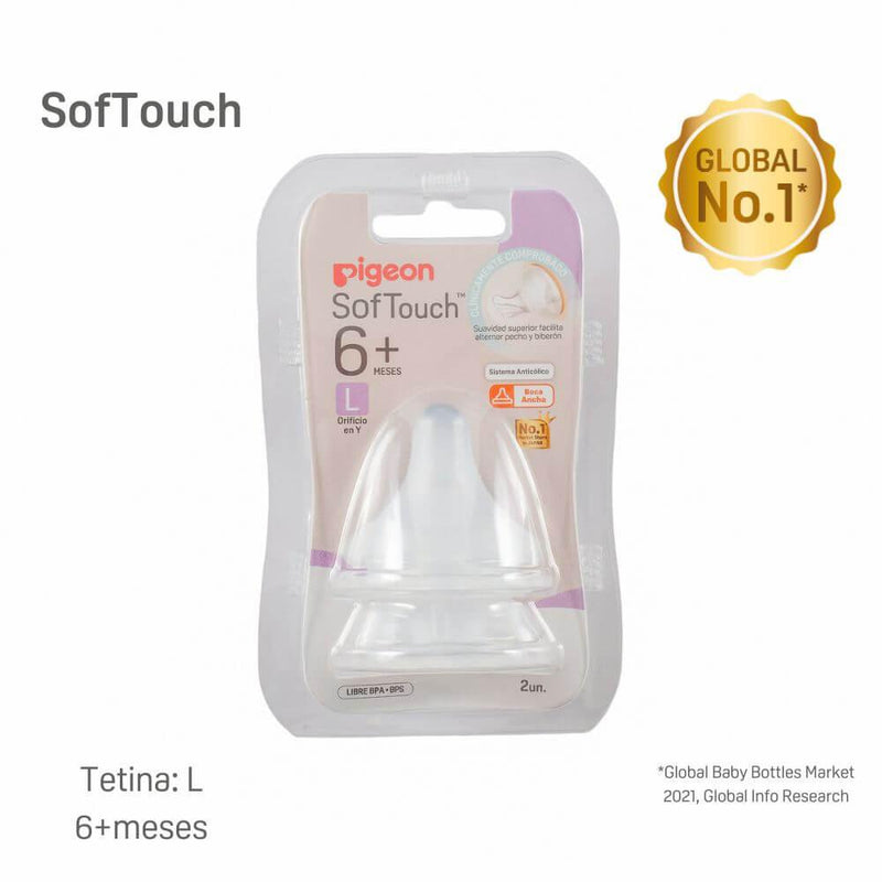 Tetina Repuesto Softouch L 2 Unidades, Pigeon - KIDSCLUB Tienda ONLINE