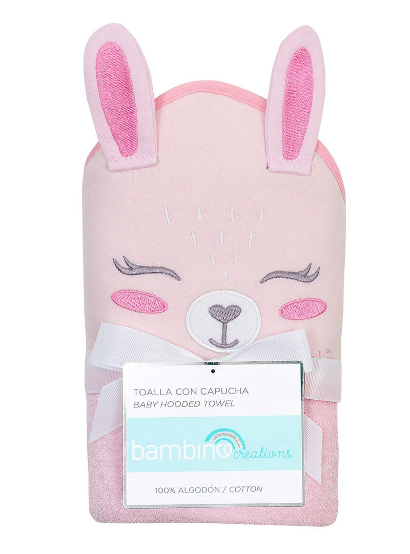 Toalla Con Capucha Bambino Coneja Rosado - KIDSCLUB Tienda ONLINE