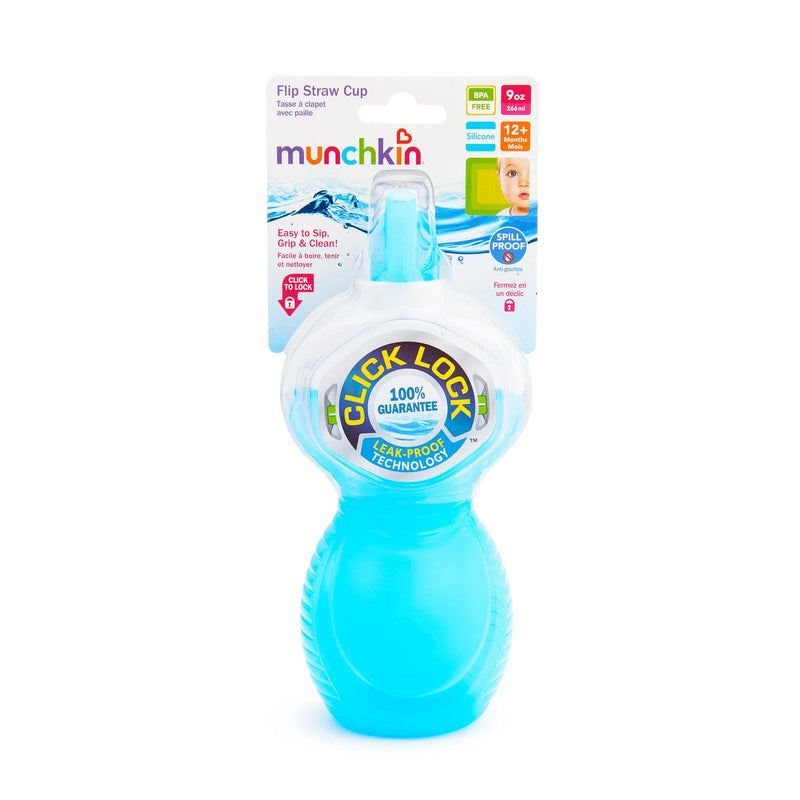 Vaso antiderrame c/bombilla flip click & lock 266 ml, Munchkin - KIDSCLUB Tienda ONLINE