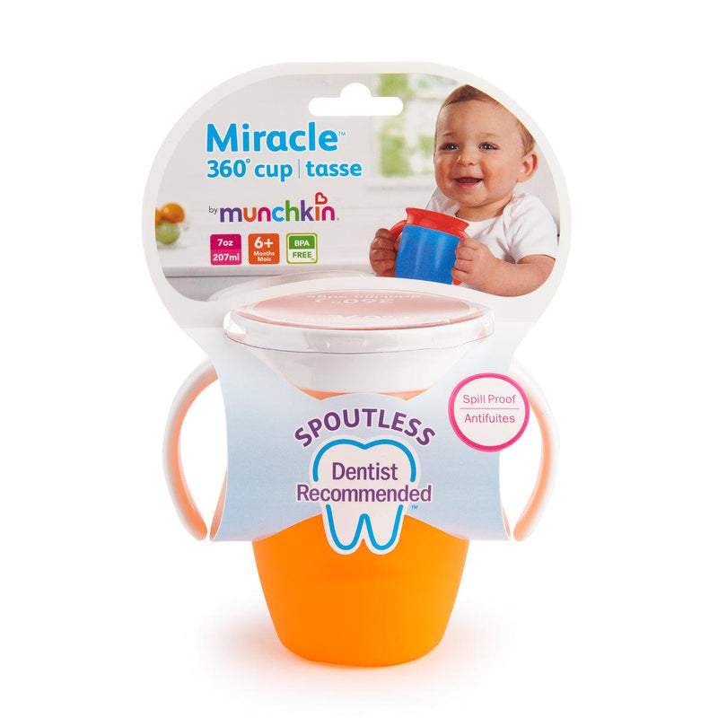 vaso antiderrame miracle 360° con asas 207ml, Munchkin - KIDSCLUB Tienda ONLINE