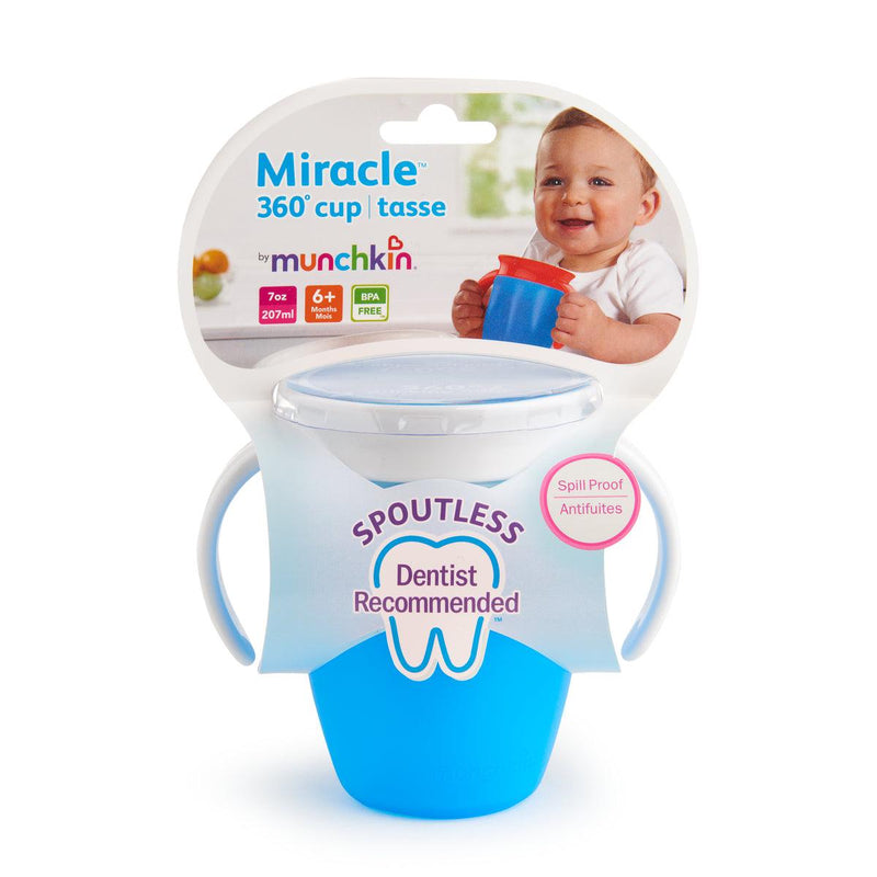 vaso antiderrame miracle 360° con asas 207ml, Munchkin - KIDSCLUB Tienda ONLINE