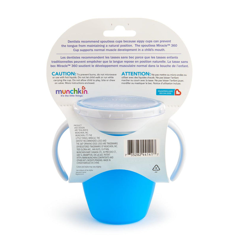 vaso antiderrame miracle 360° con asas 207ml, Munchkin - KIDSCLUB Tienda ONLINE