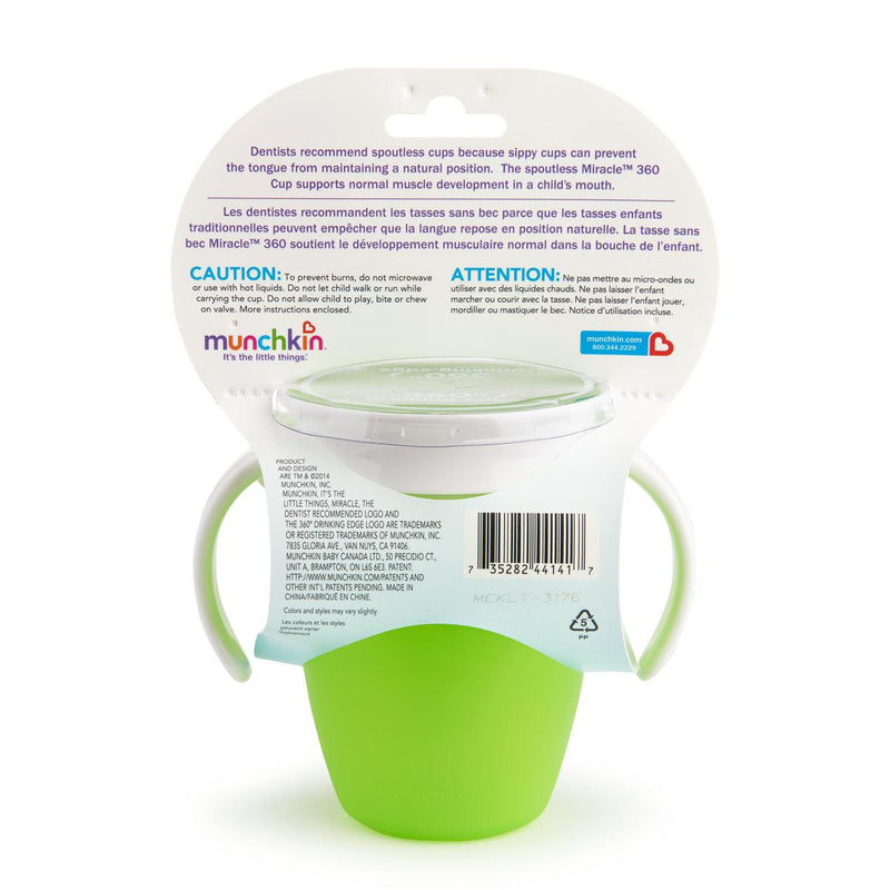 vaso antiderrame miracle 360° con asas 207ml, Munchkin - KIDSCLUB Tienda ONLINE