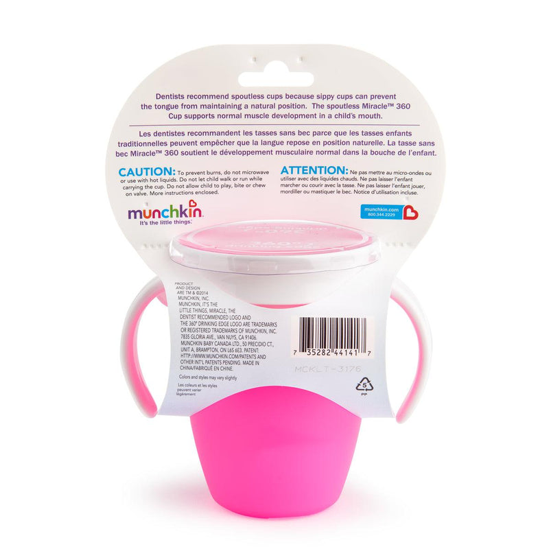 vaso antiderrame miracle 360° con asas 207ml, Munchkin - KIDSCLUB Tienda ONLINE