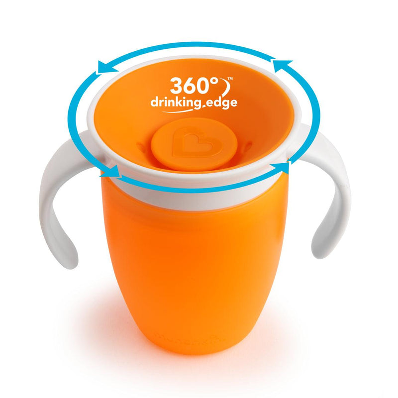 vaso antiderrame miracle 360° con asas 207ml, Munchkin - KIDSCLUB Tienda ONLINE