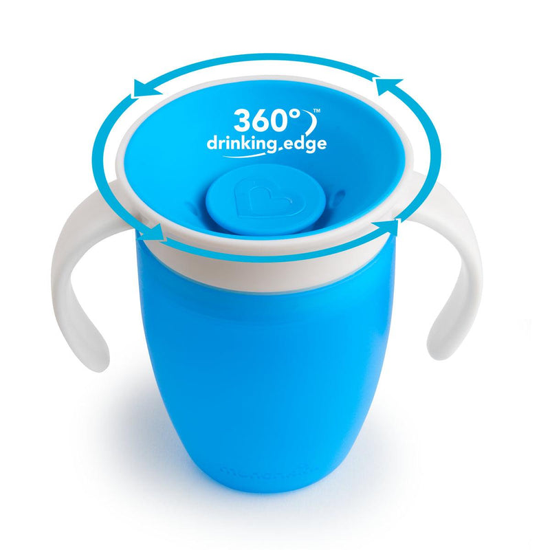 vaso antiderrame miracle 360° con asas 207ml, Munchkin - KIDSCLUB Tienda ONLINE