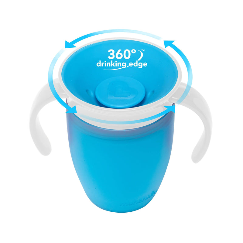 vaso antiderrame miracle 360° con asas 207ml, Munchkin - KIDSCLUB Tienda ONLINE