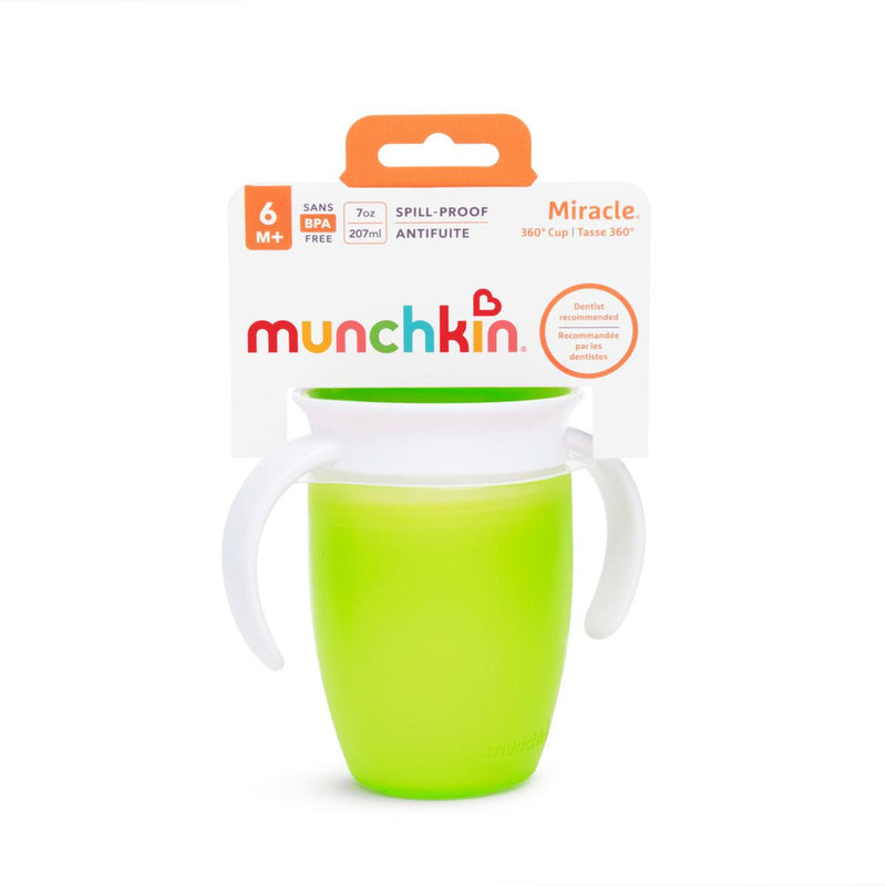 vaso antiderrame miracle 360° con asas 207ml, Munchkin - KIDSCLUB Tienda ONLINE