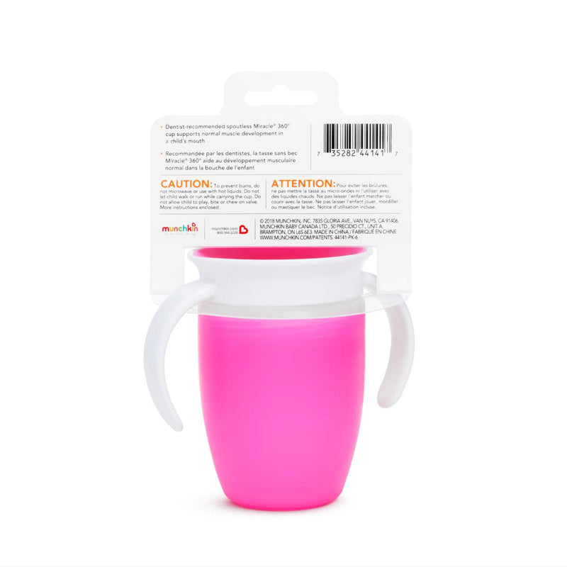 vaso antiderrame miracle 360° con asas 207ml, Munchkin - KIDSCLUB Tienda ONLINE