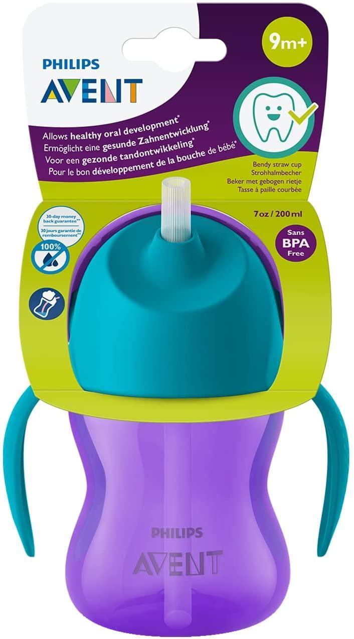 Vaso AVENT con Bombilla 200 ml desde 9 meses(SCF796/01 y SCF796/02) - KIDSCLUB Tienda ONLINE