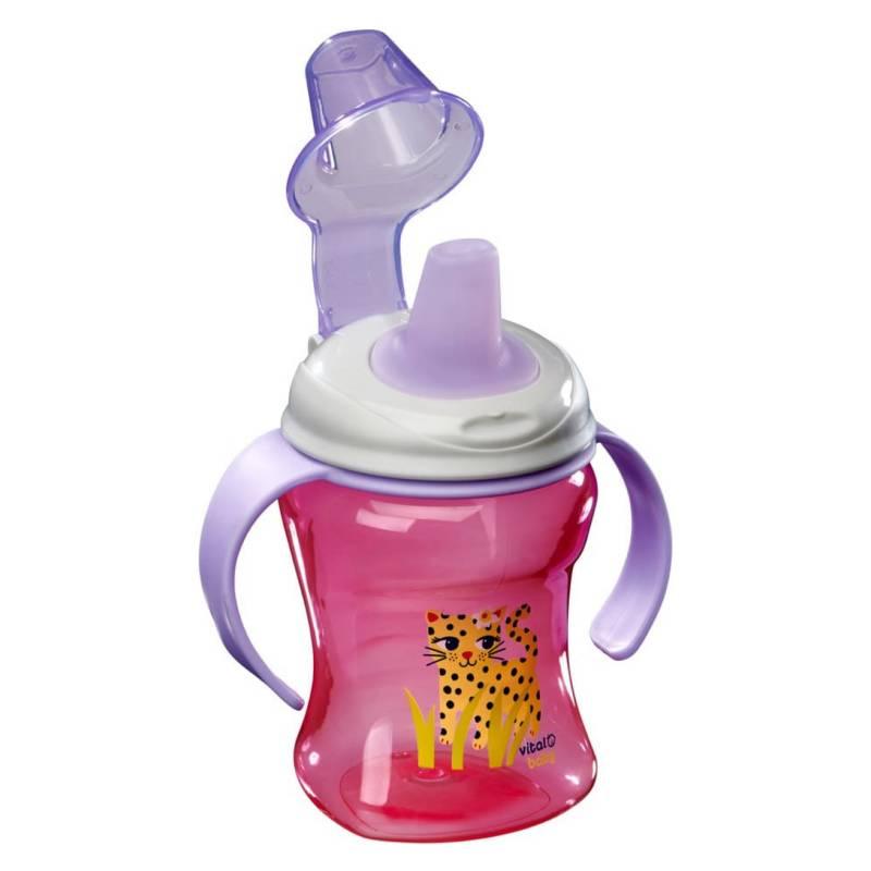 Vaso Easy Sipper con mangos removibles 260ml Rosado, Vital Baby - KIDSCLUB Tienda ONLINE