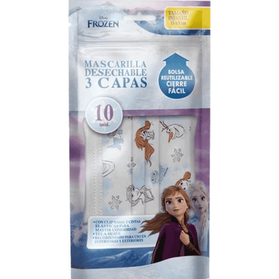 Mascarilla Desechable Frozen Gelatti Kids (Nuevo Formato 10 Unids X Sobre) - KIDSCLUB Tienda ONLINE